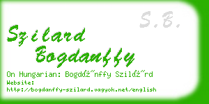 szilard bogdanffy business card